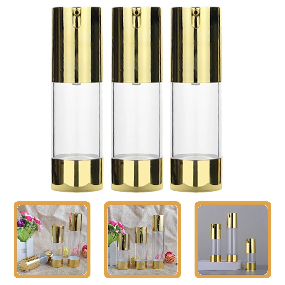 

3pcs 30Ml Lotion Bottle Airless Pump Travel Size Refillable Container For Cosmetics Skincare Vacuum Dispenser Set