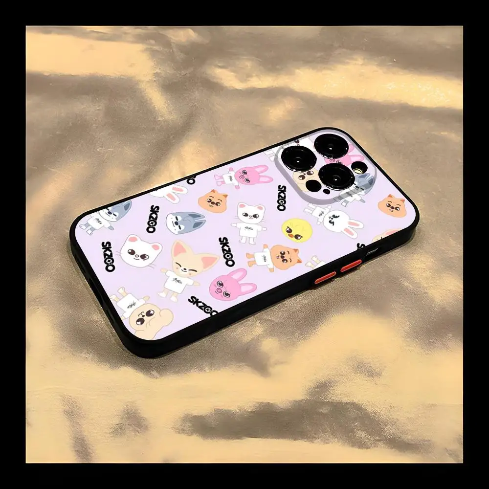 S-Stray Cartoon kids Phone Case for iPhone 13 14 15ProMax 11 12 Pro Max Mini 8 7 Plus SE2020 XS Max X XR Matte Black Cover