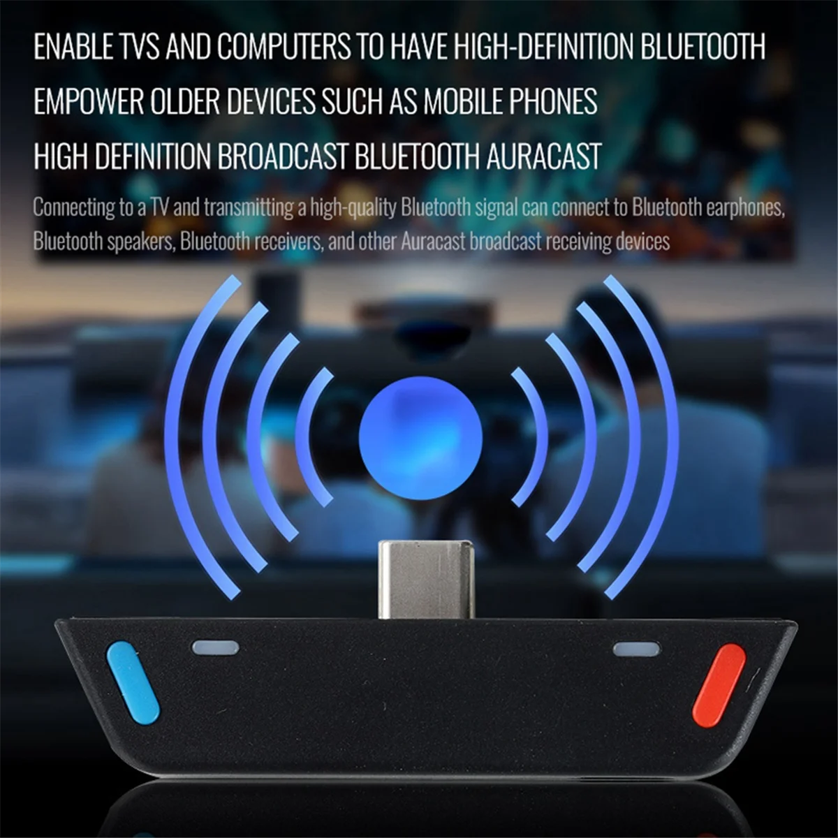 

Передатчик Bluetooth 5.4 Type-C 2025+ для мобильного/игрового плеер для беспроводных наушников Адаптивный / LDAC / с низкой задержкой