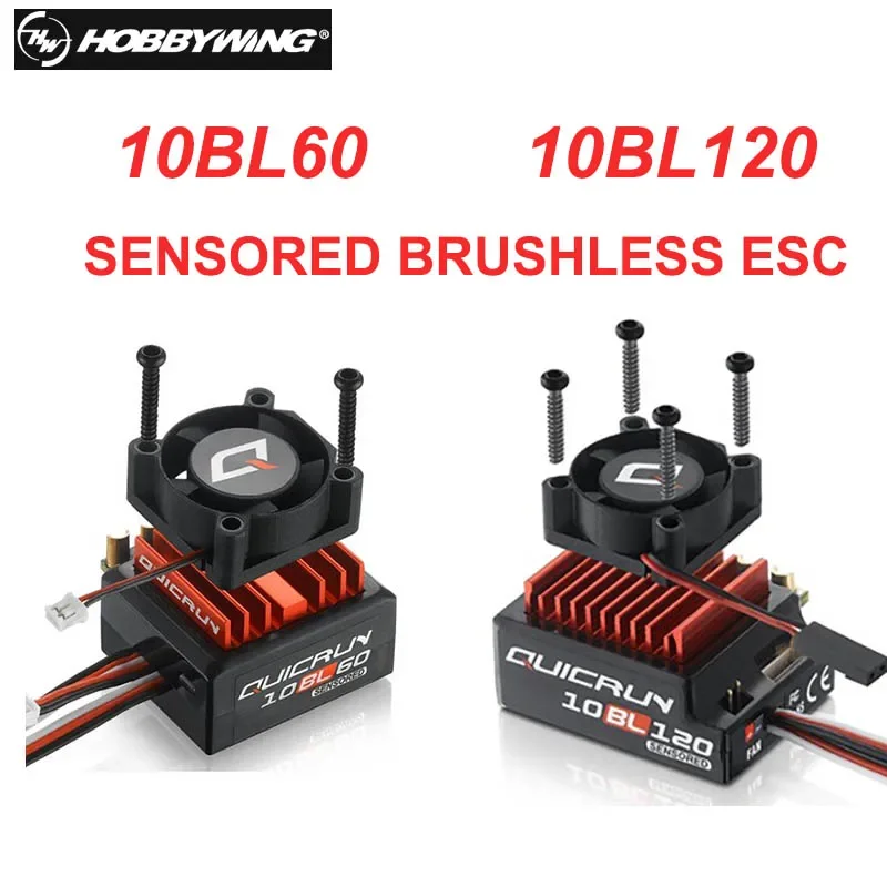 Hobbywing QUICRUN Sensored 10BL120 120A /10BL60 60A 2-3S Lipo Brushless ESC for 1/10 Touring Car/Buggy / F1 / Drift Car