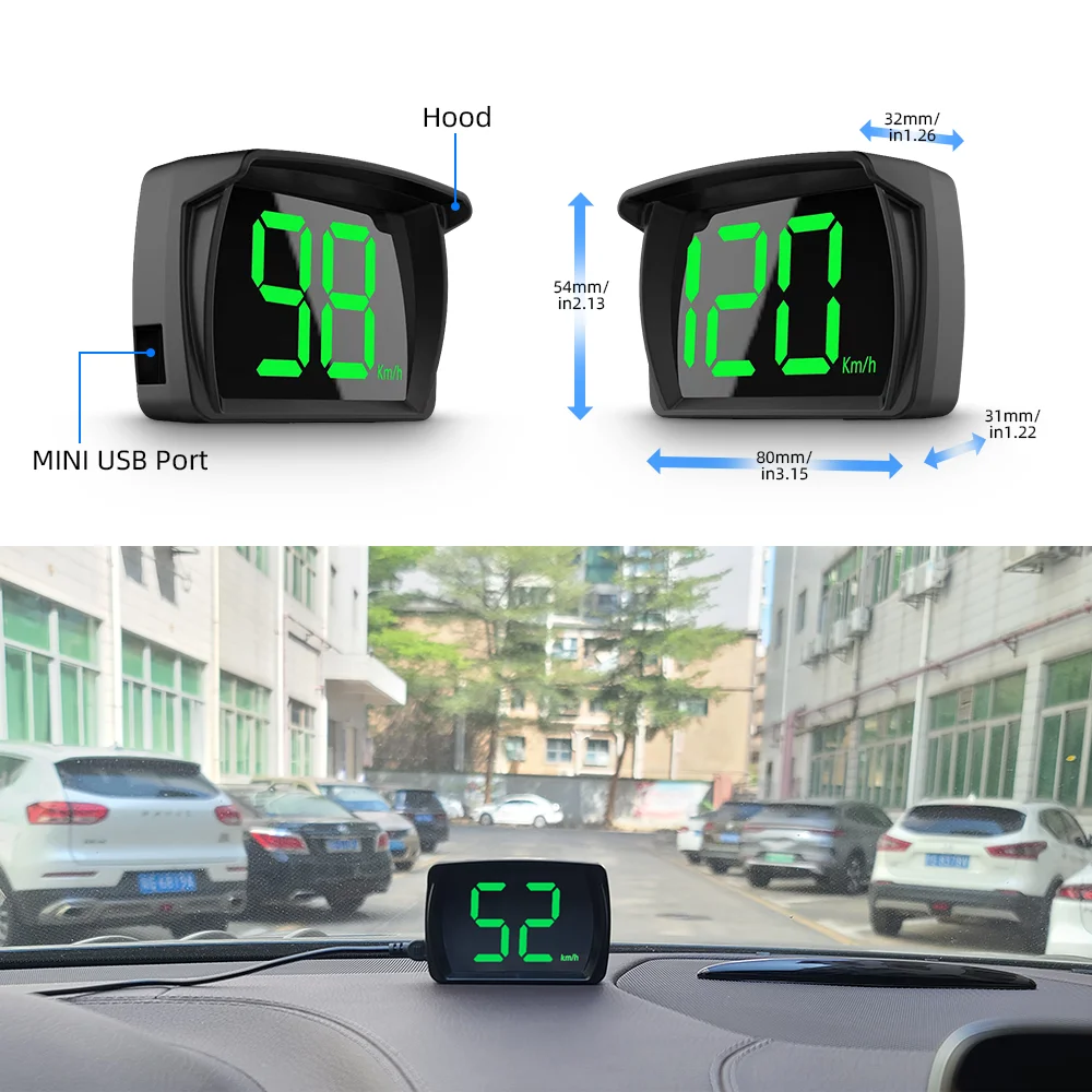 WYING GPS KMH MPH HUD tachimetro digitale Head Up Display accessori elettronici per auto grande velocità del carattere per tutte le auto