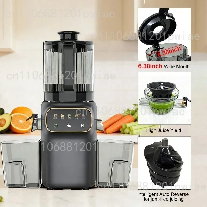 Electric Juicer with Extra-Large Feed Chute: 350W High-Yield Slow-Juicing Model for Home Use