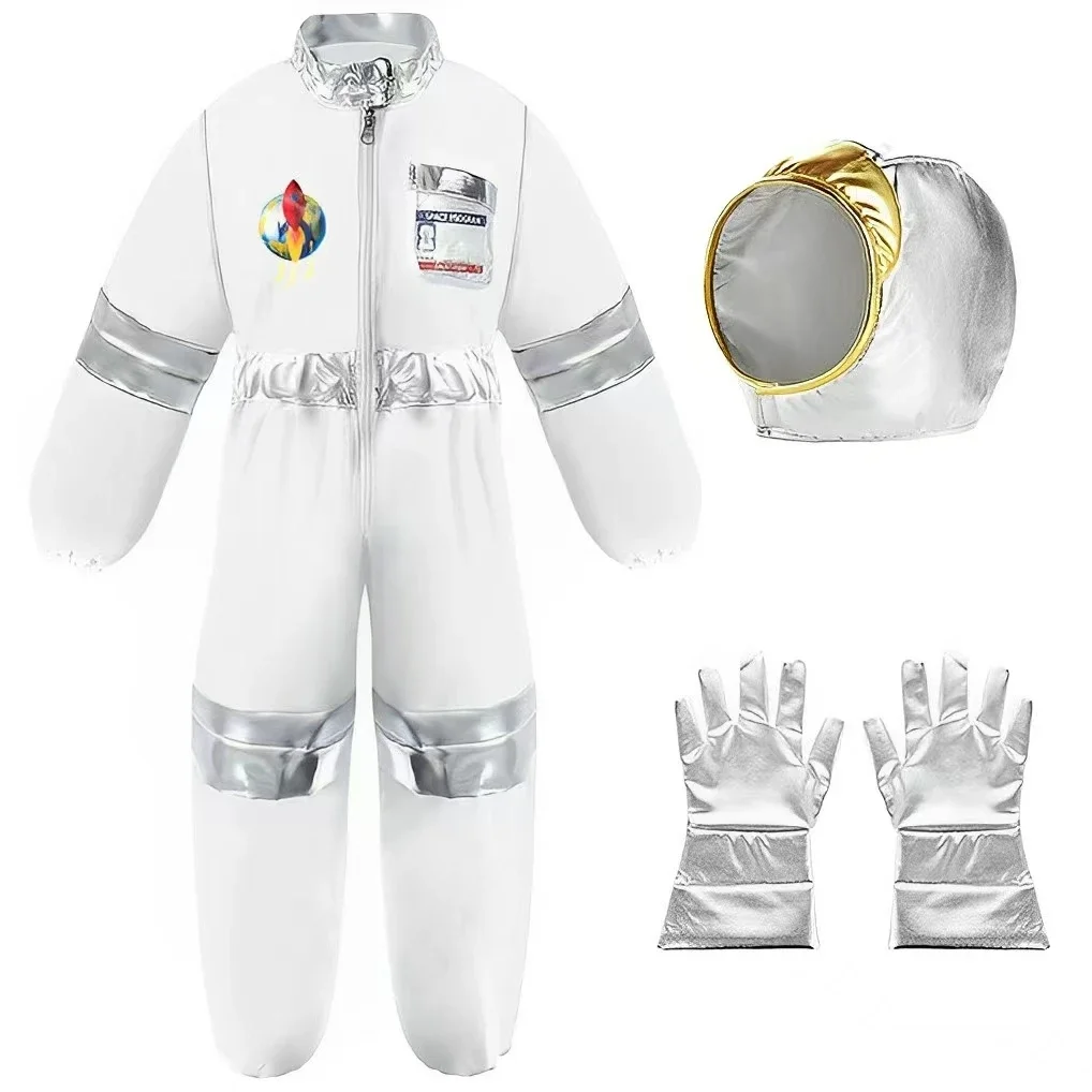 Disfraz de astronauta para niños, mono de piloto espacial con casco, vestido de simulación, juego de rol, regalos de cumpleaños para niño