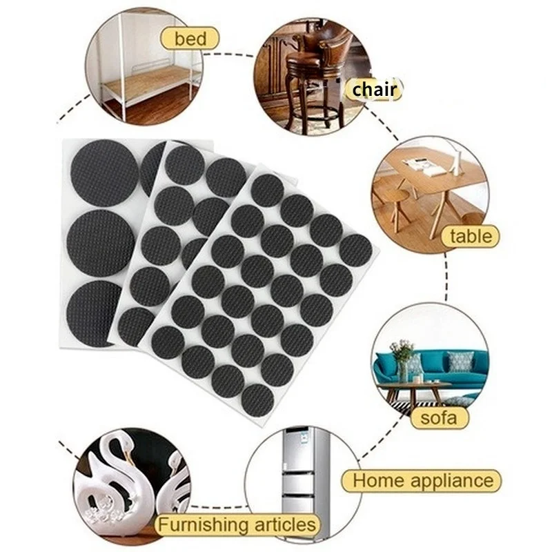 Self Adhesive Furniture Leg Feet Protector Pad Chair Leg Pad Anti-Scratch Slip Mat Stickers DIY Furniture Feet Floor Protector image 6