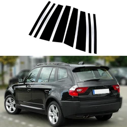 Fit For BMW X3 E83 2004-2007 2008 2009 2010 Gloss Black Pillar Posts Door Window Side Sticker Moulding Trim Cover Decoartion Set