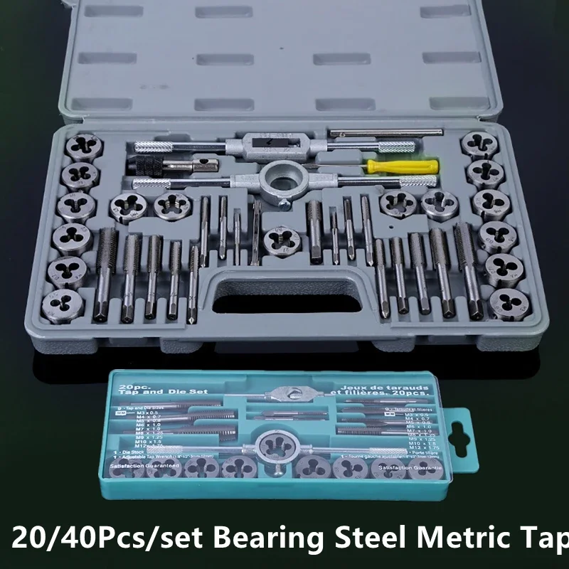 

40 In 1 Tap And Die Sets M3-M12 Female Drill Male Thread Screw Threading Kit Key Mechanical Workshop Machine Tools Professional
