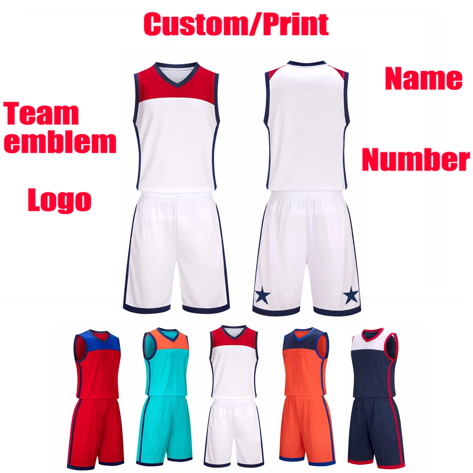 Basketball jersey Logo custom Basketball training suit DIY Adult and Kids clothes Sports vest Basketball jersey Sets Large size