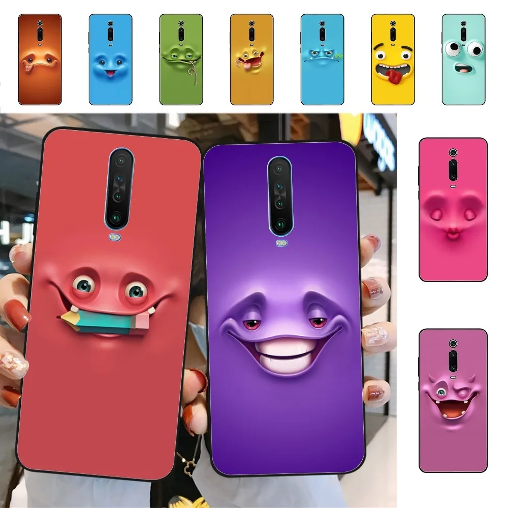 

3D Funny Face Phone Case For Redmi 5 6 7 8 9 10 plus pro 6 7 8 9 A GO K20 K30 K40 pro plus F3 Fundas