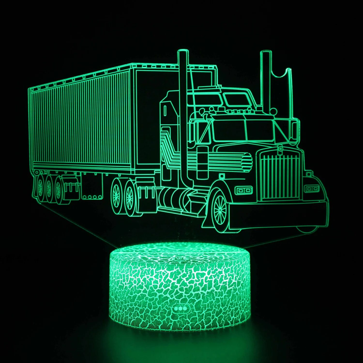 Nighdn Truck 3D Illusion LED Table Lamp Kids Night Light Funny Bedroom Decorations 7 Color Changing Acrylic Gifts for Boys Teens