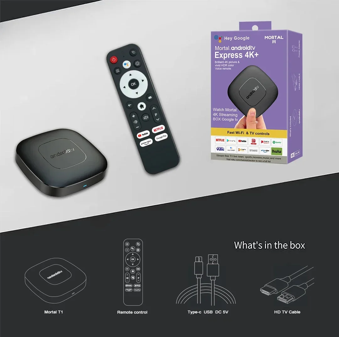 HOT 2024 Mortal T1 Smart Home Theater TV Box Bluetooth Assistente Google Android10 Allwinner H313 Dual 2.4G e 5G Wifi 4K HDR10