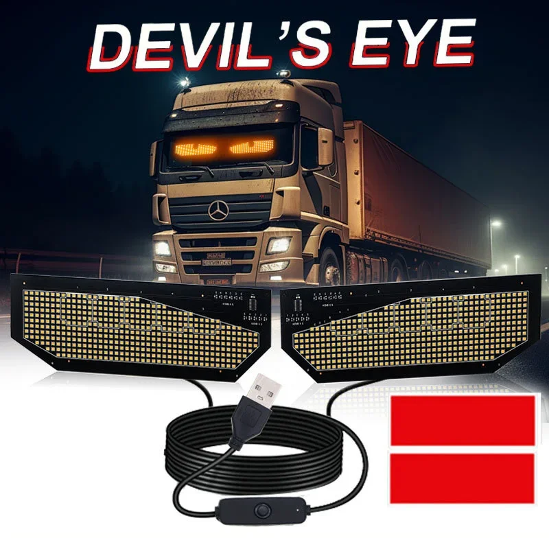 

USB Dynamic Car Devil Eyes Led Screen Display For Car Window Decoration Light LED Signal Lights Glow Flexible LED for Windshield