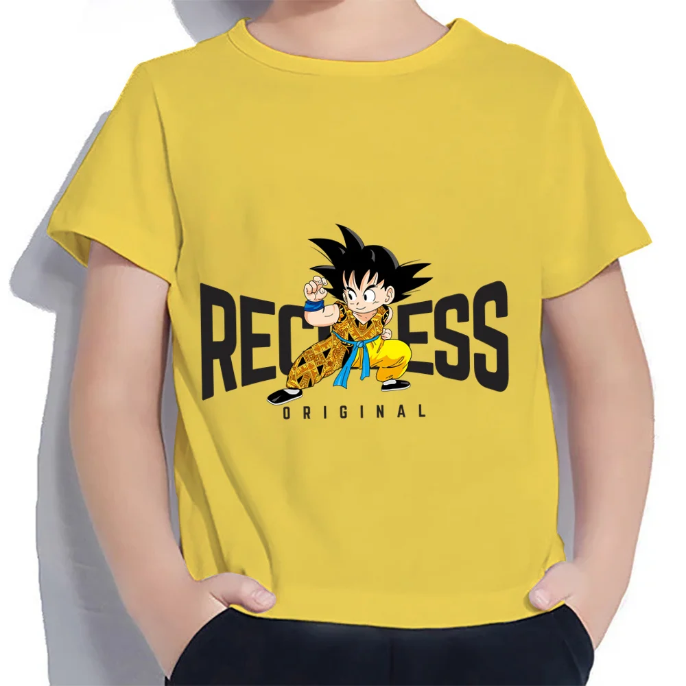 Hot Sale Children's T-shirt T-shirt for a Boy Tops Dragon Ball Goku Vegeta Fashion Trend Boys Wear Lovely High Street Street