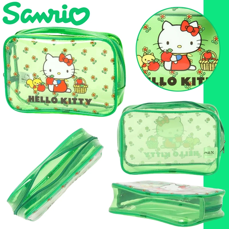 

Sanrio Hello Kitty Cartoon Transparent Makeup Bag Large Capacity Women PVC Cosmetics Organizer Travel Portable Zipper Wash Bag