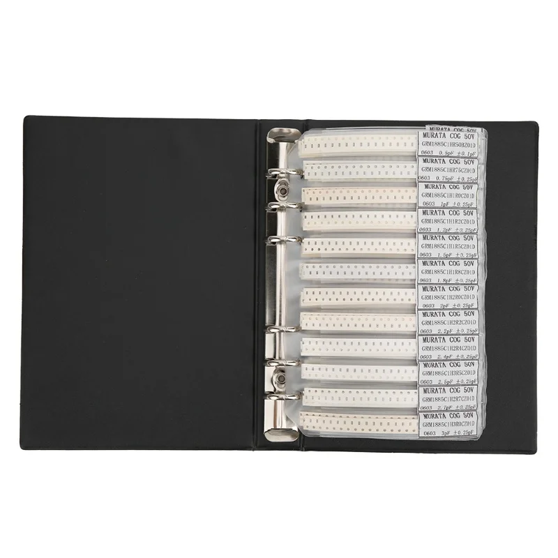 0603 Series 90 Values Capacitors Assortment Kit Electronic Components Sample Book Black