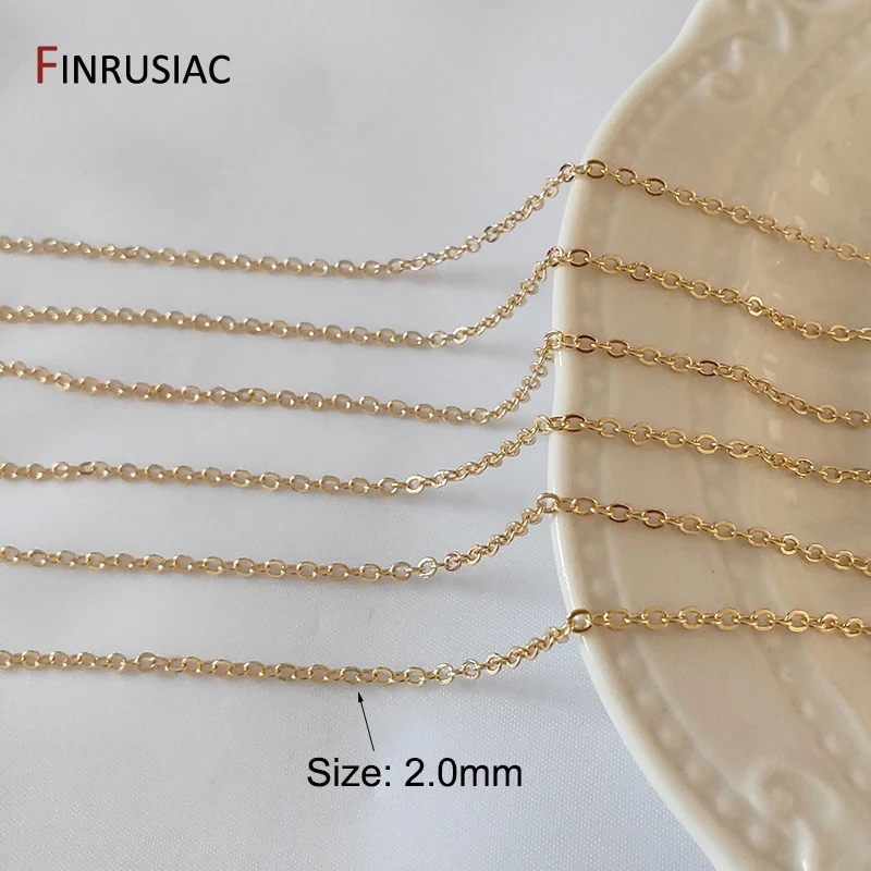 Multi Arten 14K vergoldetes Messing Metall Runde Gliederketten, DIY Schmuck Spulenketten Halskette Armband Herstellung Zubehör – Detail 24