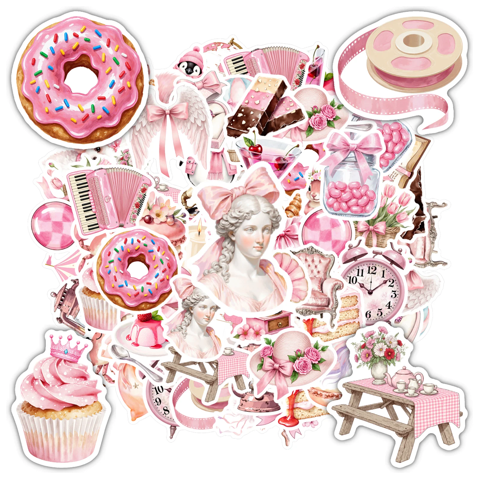 

35 шт., мечтательные сказочные наклейки, пасторальные розовые фэнтезийные канцелярские наклейки, наклейки с животными для ноутбука, багажа, мобильного телефона
