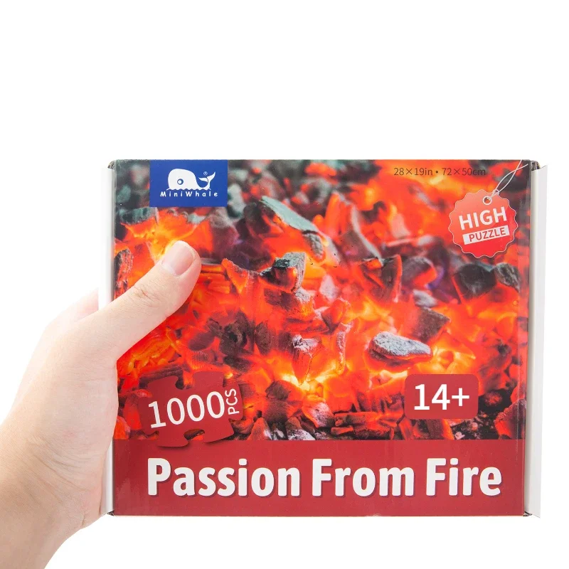 72*50cm Adult 1000 Pieces Jigsaw Puzzle Ice Challenge And Passion From Fire Beautiful Paintings Stress Reducing Toys