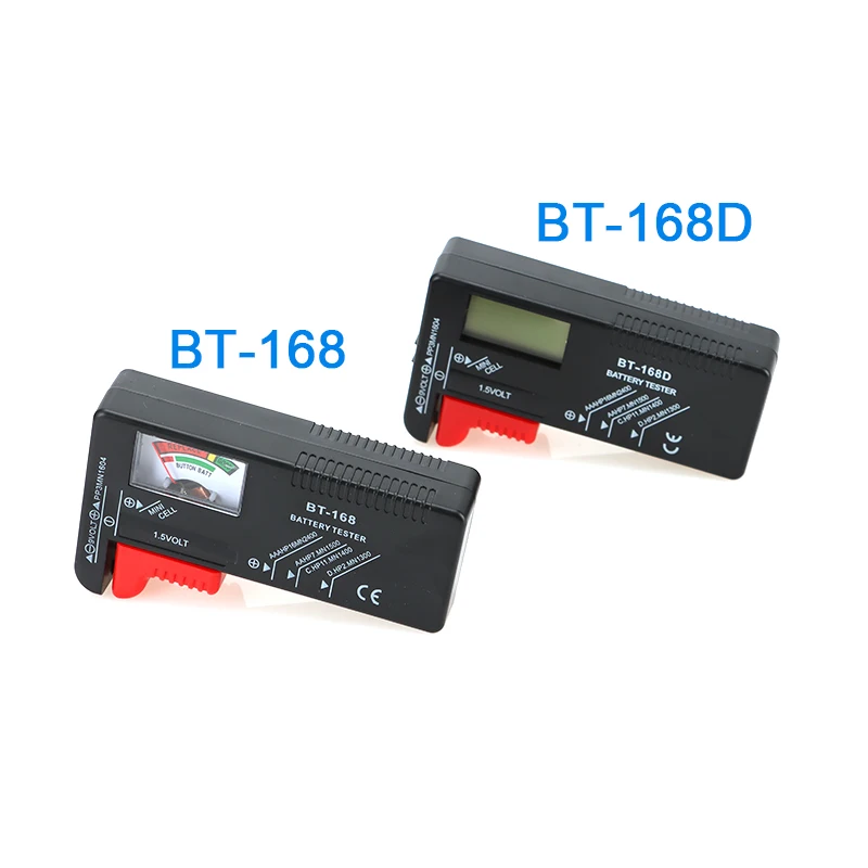 BT-168 AA/AAA/C/D/9V/1.5V Button Battery Voltage Lnspector Color Display Universal Battery Tester BT-168