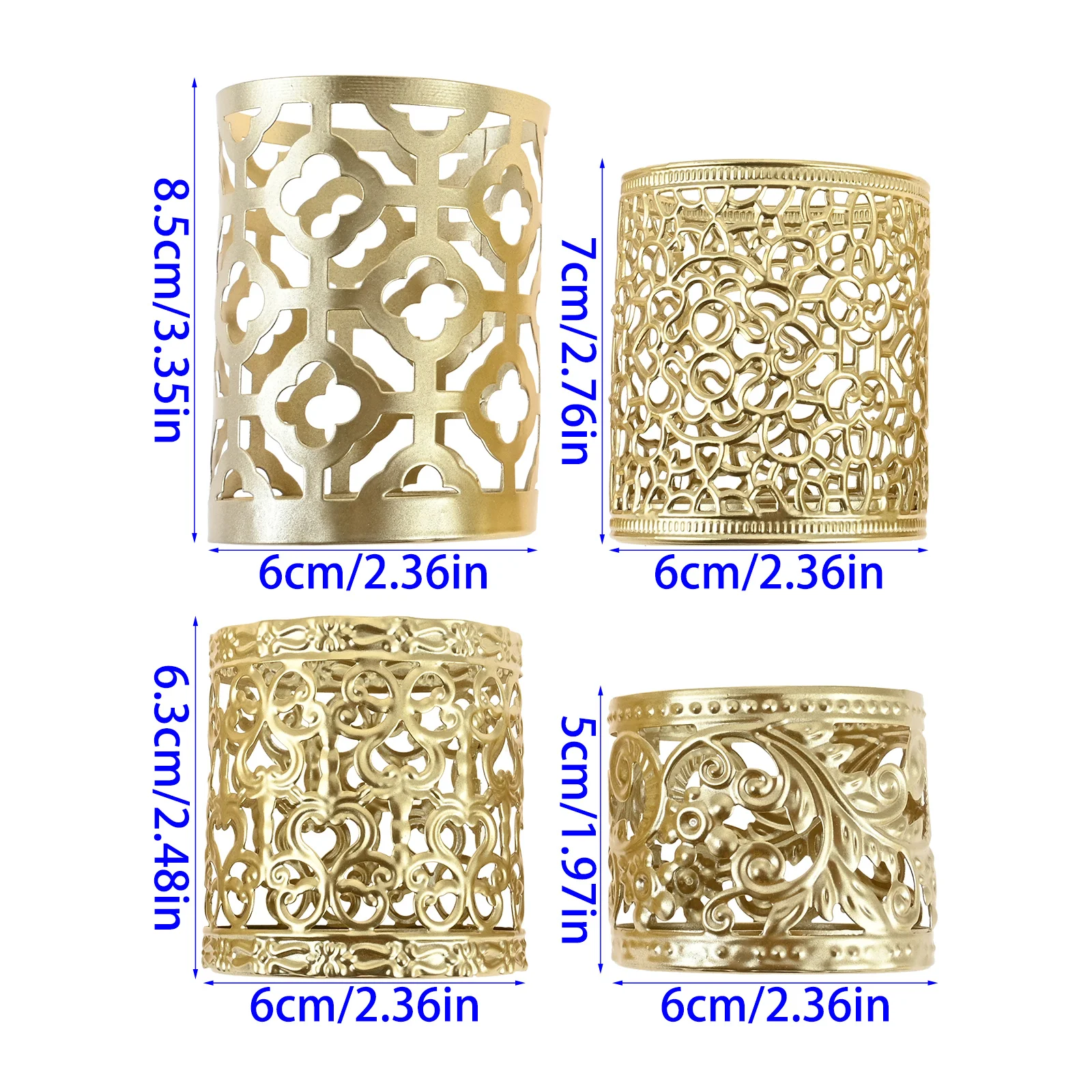 Golden Geometric Hollow Iron Candlestick Creative Aromatherapy Candle Cup Home Decoration Ornament