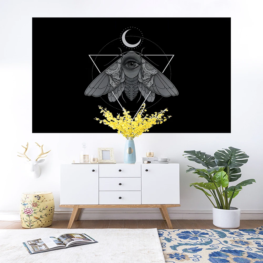 Cat Mysterious Divination Witchcraft Tapestry Wall Hanging Tapestries Baphomet Occult Home Wall Black Cool Decor Cat Coven