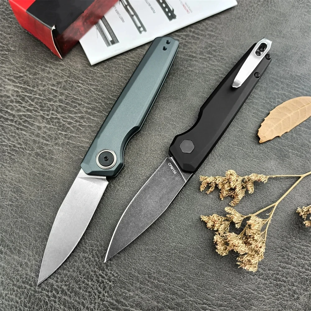 Pocket 7551 Launch 18 EDC Folding Knife D2 Stonewashed Blade Aluminum Alloy Handles Camping Hunting Knives Military Tool