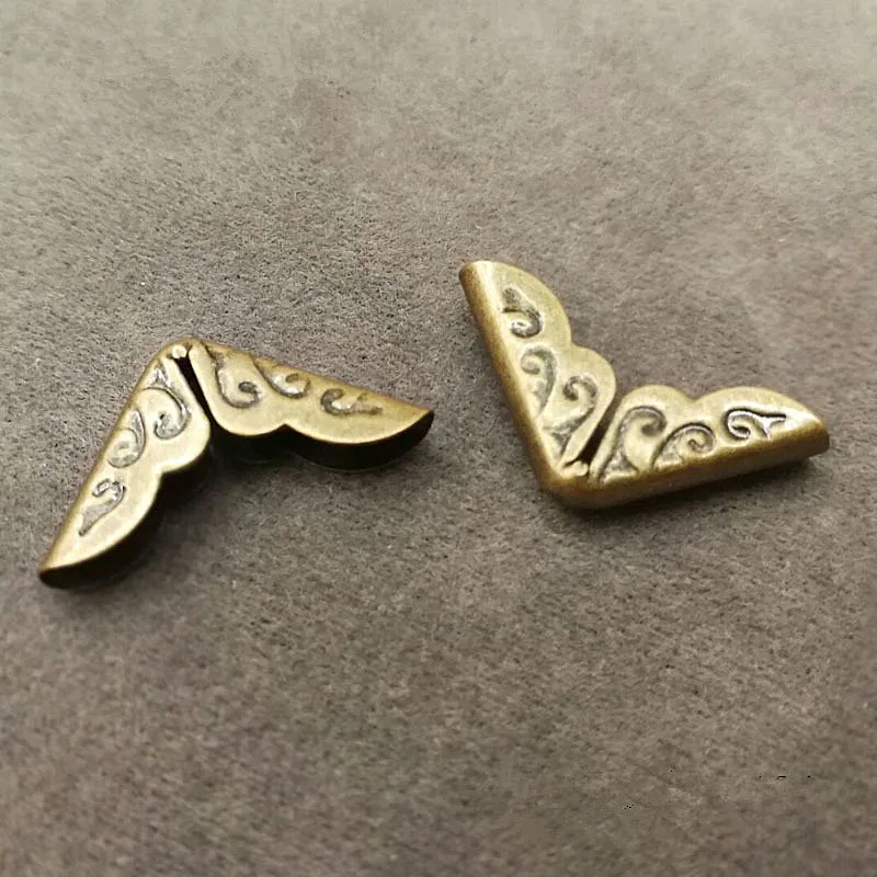 Hot 4/12Pcs Antique Brass Metal Book Corners Scrapbooking Notebook Albums Menus Folders Corner Protector Bronze Tone Home Decor