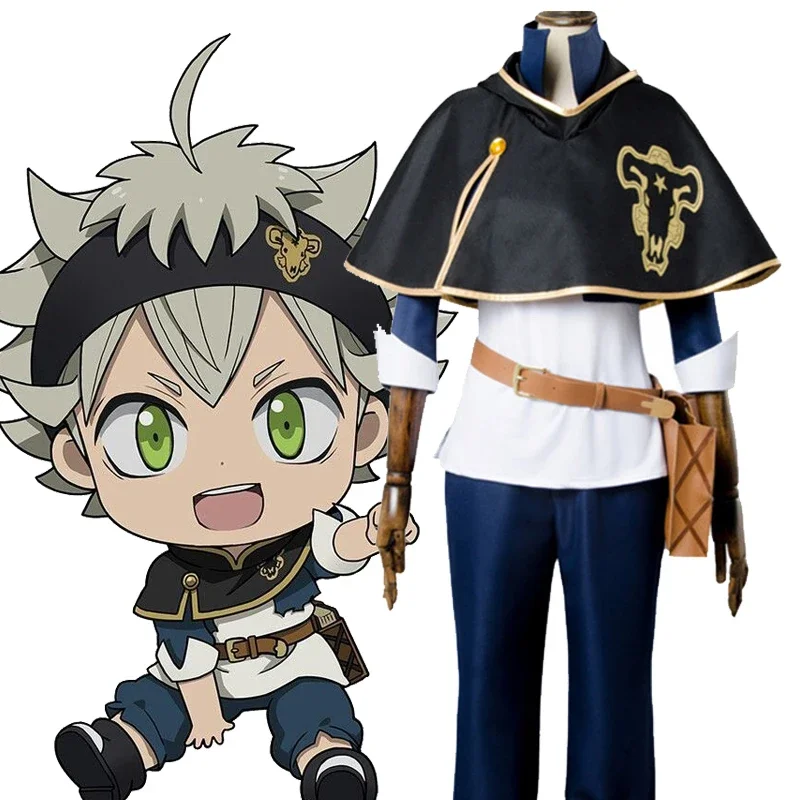 Anime Black Clover Cosplay Asta Costume Full Set Magic Knight Cloak Uniform Halloween Carnival Party Costumes For Women Men#1#W.