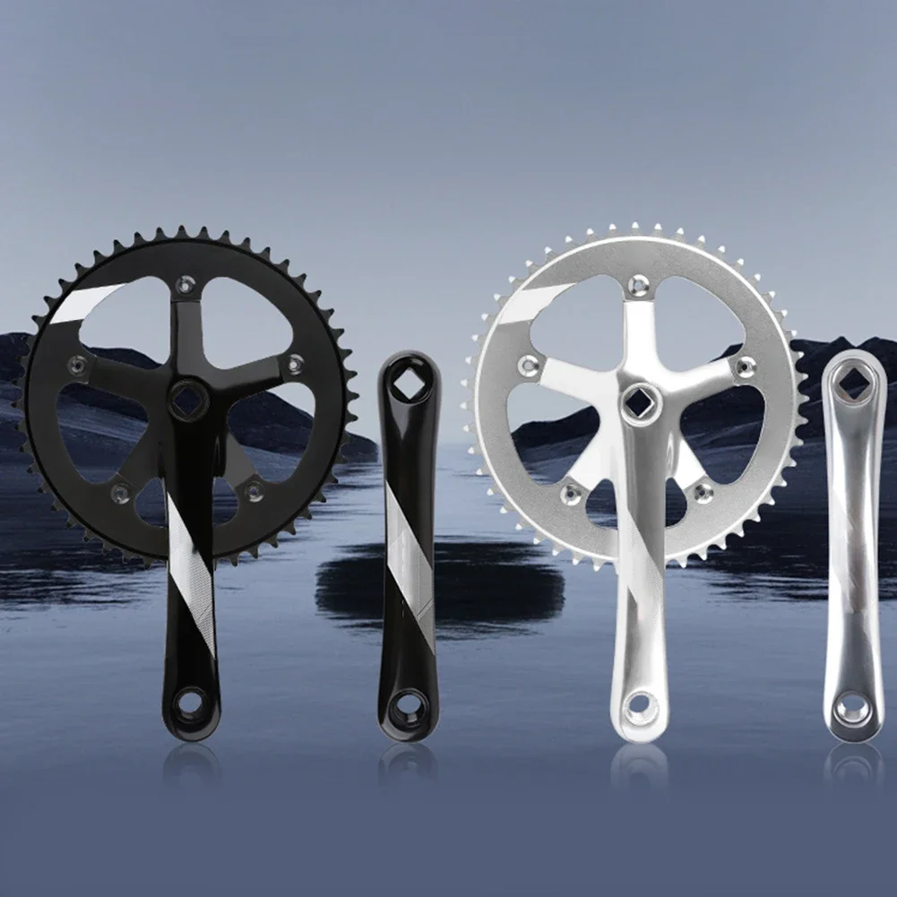 

130BCD Crankset Featuring 48T Chainring for Fixed Gear Bikes 170mm Crank Length Square Hole Made from Strong Aluminum Alloy