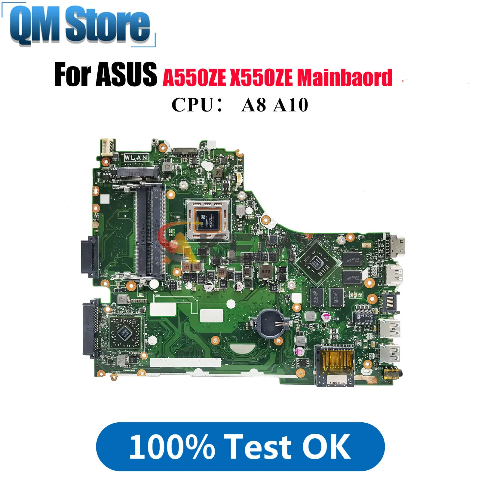 

X550ZE Laptop Motherboard For ASUS VivoBook X550ZE A550ZE VM590Z K550ZE A555Z K555Z F550ZE X550Z Mainboard With A8 A10 CPU stk