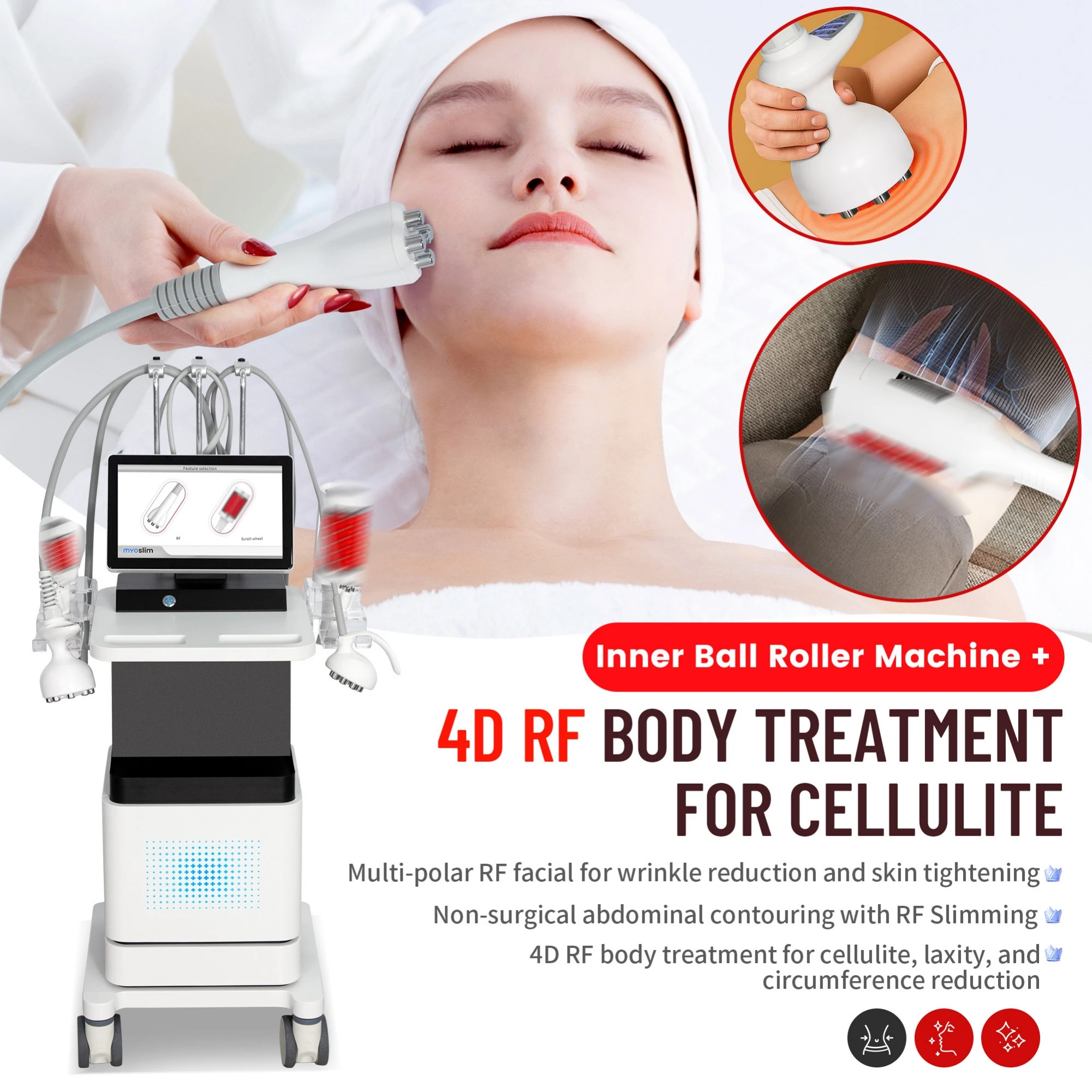 4 IN 1 RF Venus Legacy EMS Roller Slimming Cavitation Vacuum Anti Cellulite Treatment Skin Tightening Fat Burning Beauty Machine