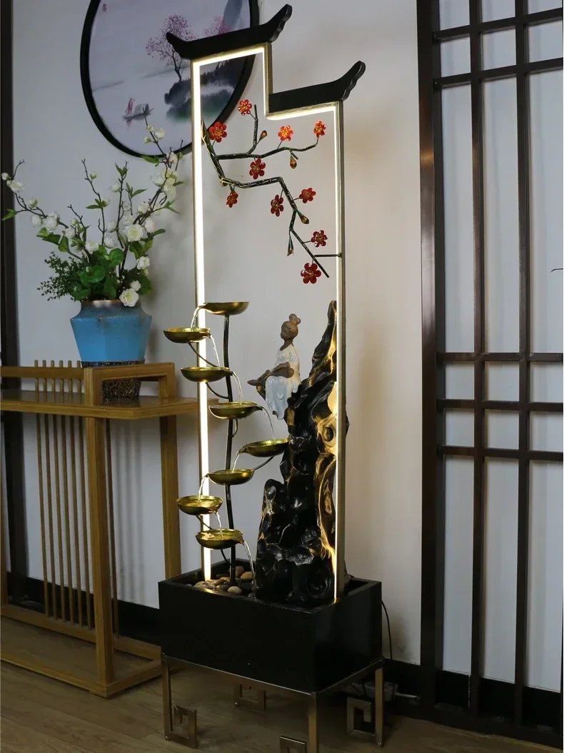 

New Chinese Style Living Room Decorations Affordable Luxury Style Sofa Wall Corner Floor Flowing Water Ornaments