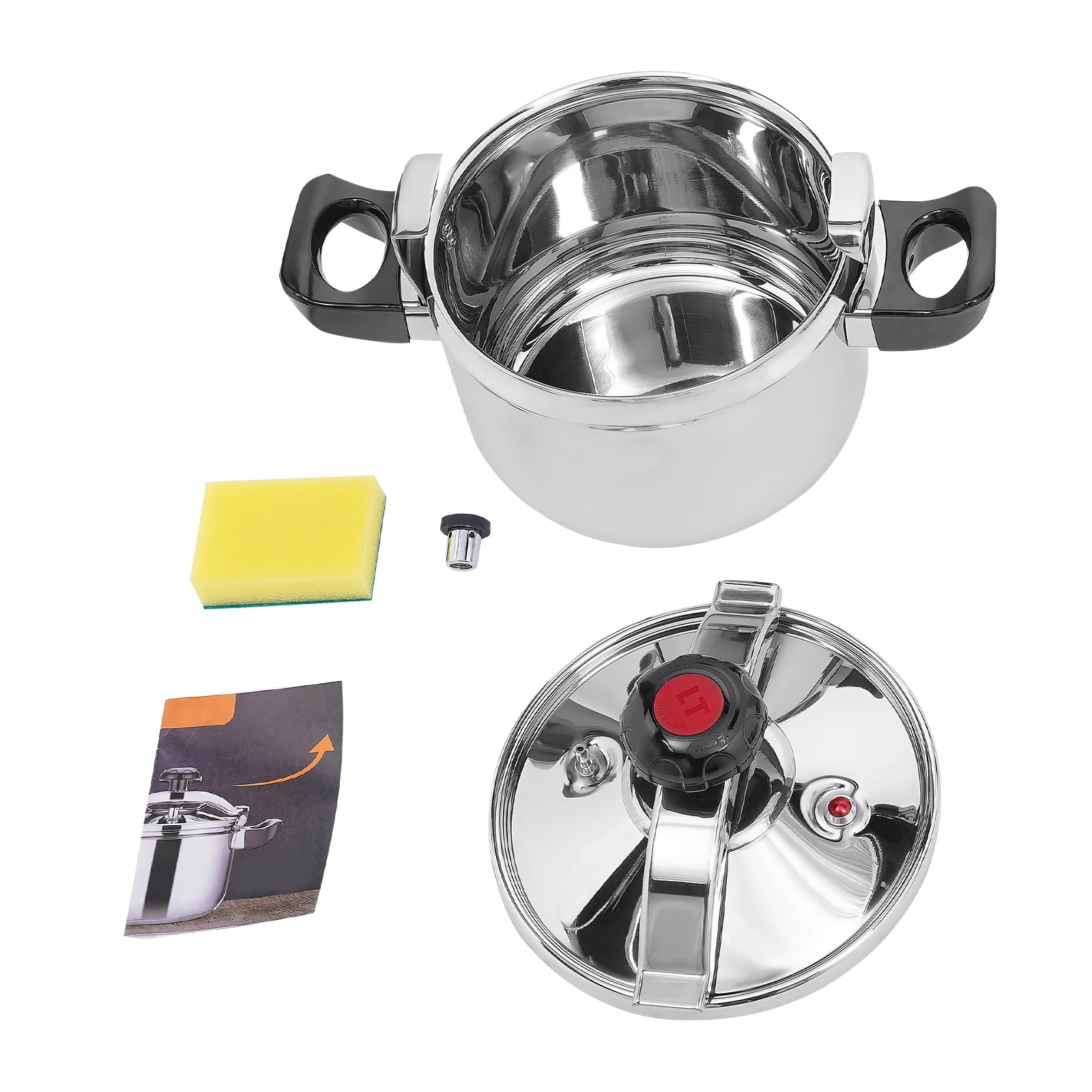 

4.54 Qt Pressure Cooker, Stainless Steel Build, Safe Design with Multiple Valves, High Pressure for Quick Cooking, Ideal for Fam