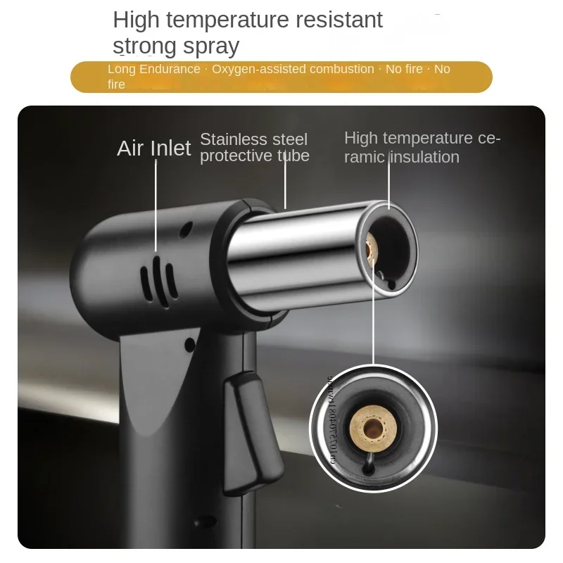Invertable Locking Welding Gun 1300 ° High Power Spray Gun Outdoor Barbecue Baking Desktop Lighter Kitchen Windproof Lighter