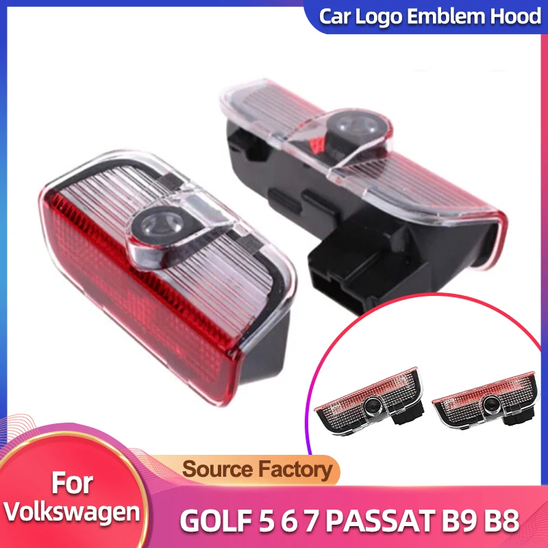 

Накладка на багажник, 2 светодиодных лампы для проектора, аксессуар для VW серии, украшение двери автомобиля, светильник Golf 5 6 7 Arteon Touareg Passat B9