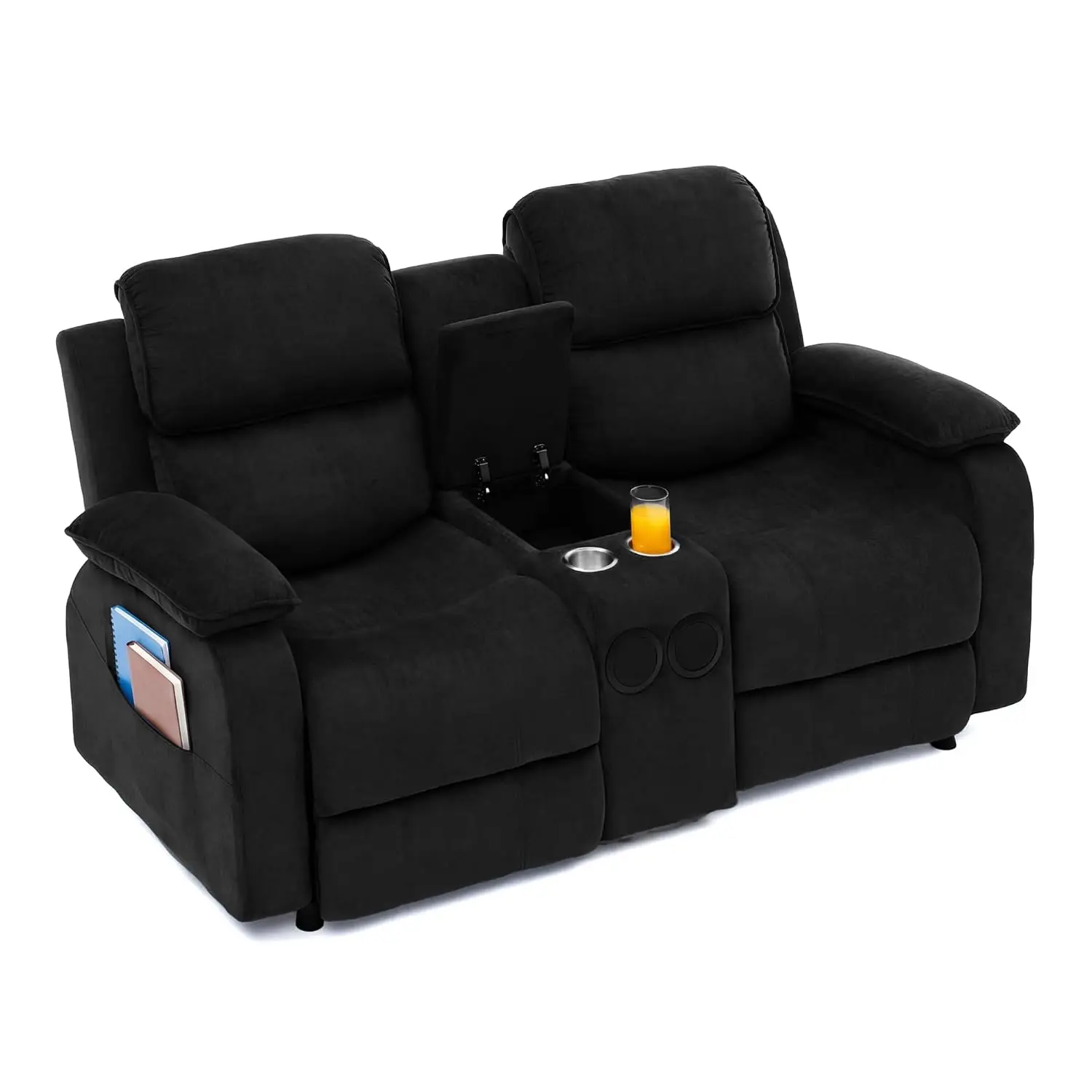 Redlife Power Loveseat Recliner Sofa with Console, Soft Flannel, Customized