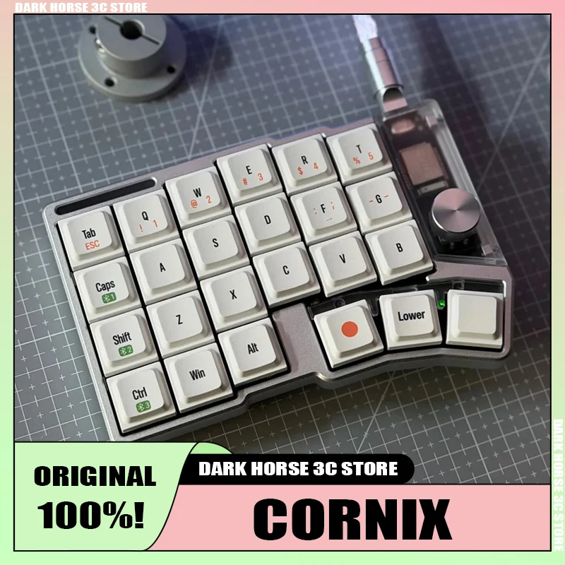 In Stock Cornix Split Mechanical Keyboard Wireless Ergonomic Low Profile Switch Keyboard CNC Aluminum Case with Knob Support Via