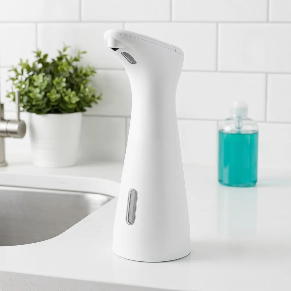 

ABS Soap Dispenser White Waterproof Soap Lotion Dispenser Touchless 200ml Capacity Sensor Foam Soap Dispenser