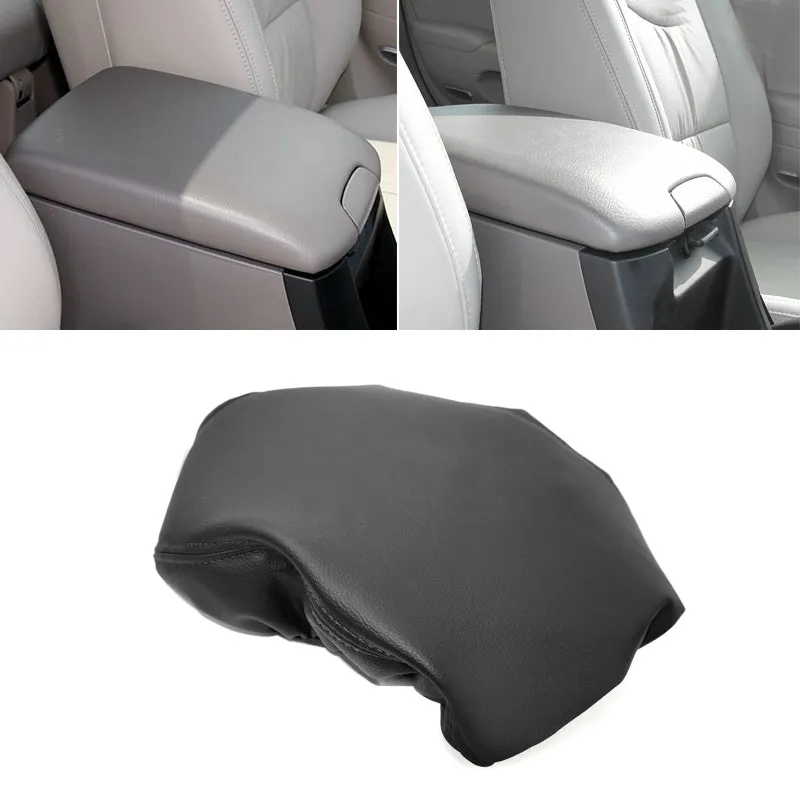 Microfiber Leather w/ Sponge Center Control Armrest Box Cover Protective Trim For Toyota Prado 2002 2003 2004 2005 2006 2007