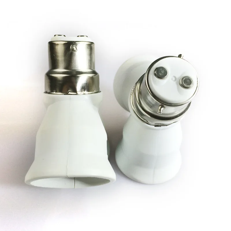 Universal B22 to 2E27 Bulb Holders 2 way E27 Lamp Base LED Light Lamp Holder Bulbs Socket Adapter Converter White