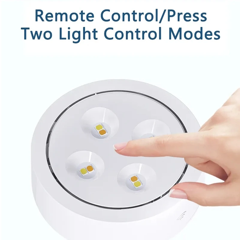 Inteligentny bezprzewodowy pilot Możliwość przyciemniania Lampka nocna Dekoracyjne oświetlenie schodów w szafce kuchennej 3 kolory 8 Lampka LED Puck