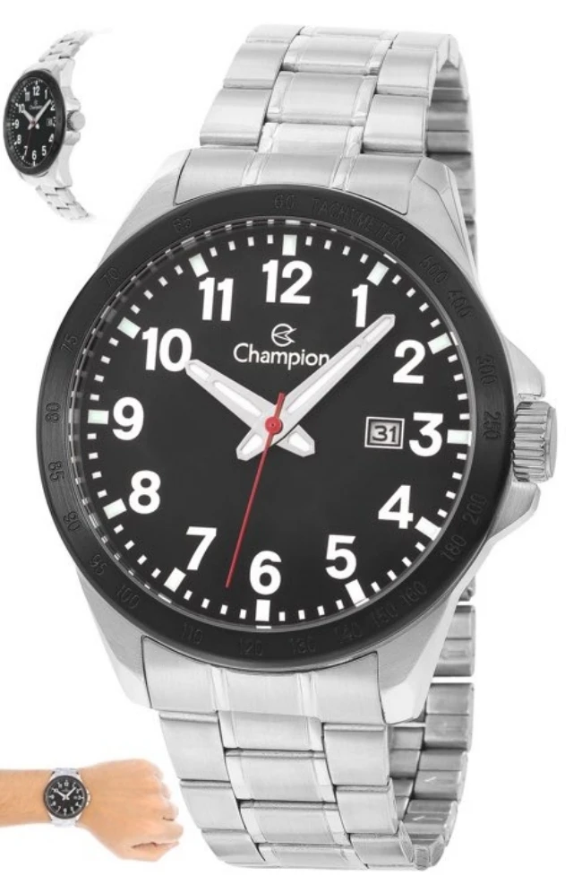 Relogios Champion Masculino Original Grande Calendário CA31695T