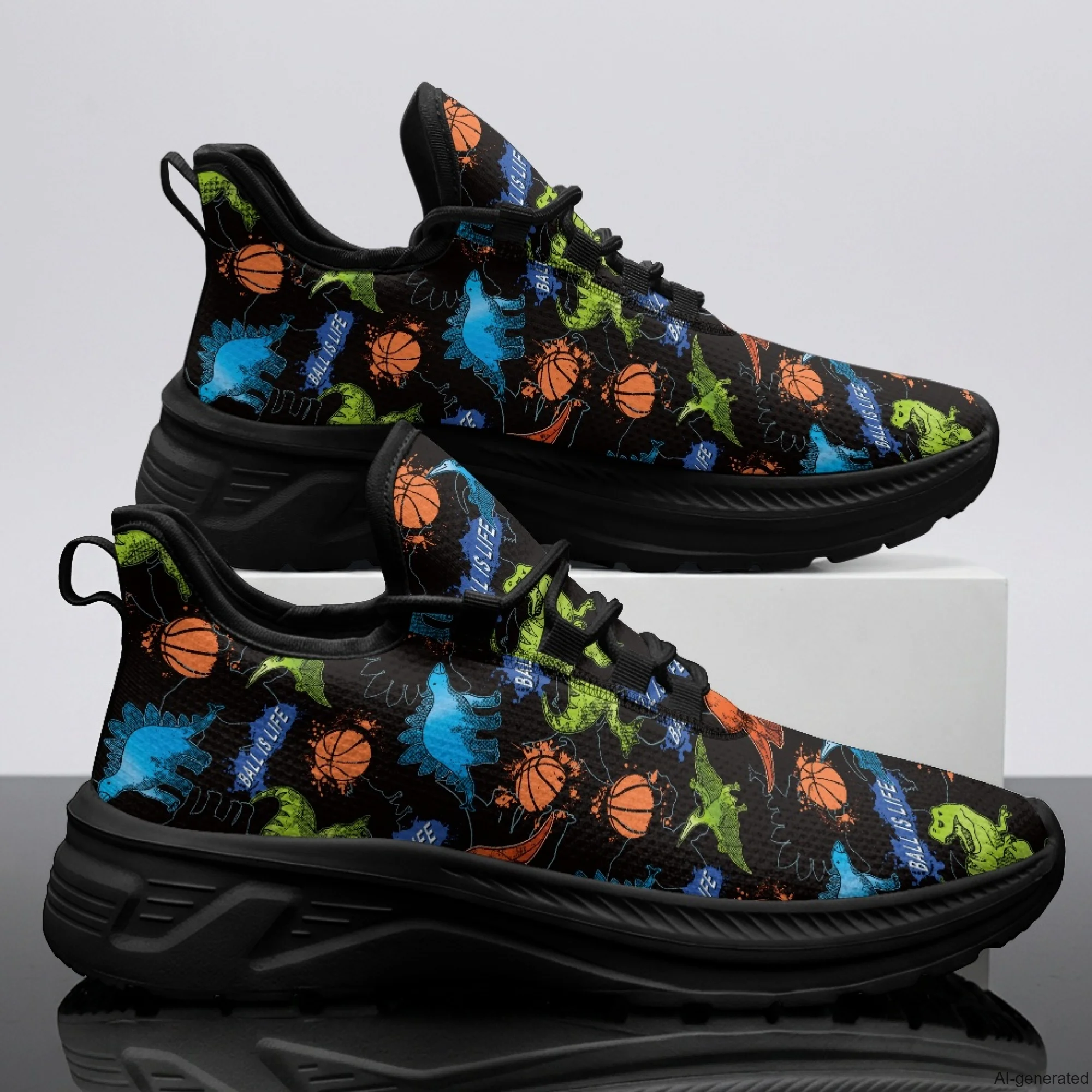 XIXIRIMIDO Womens Walking Shoes Dinosaur Basketball Football Sneakers Mens Gym Sports Casual Fashion Shoes Trainers Shoes 35-48