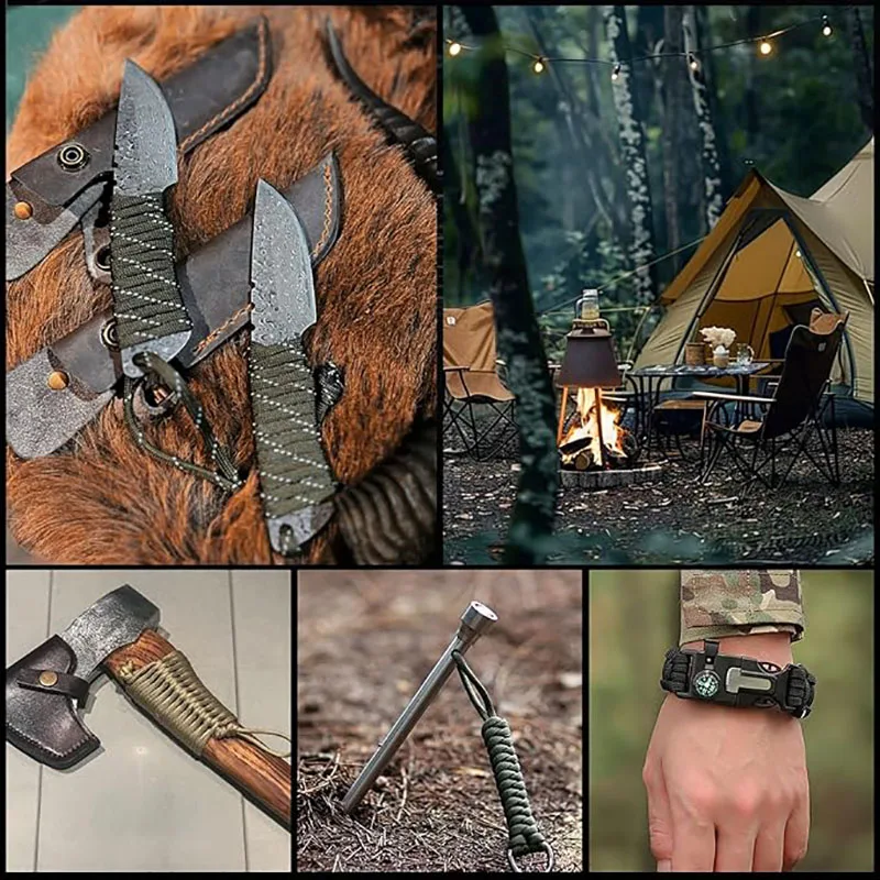 Trohow 7 núcleos 4mm paracord corda de náilon acessórios para acampamento sobrevivência diy fazendo cordão pulseira coleira de cachorro idéia presente