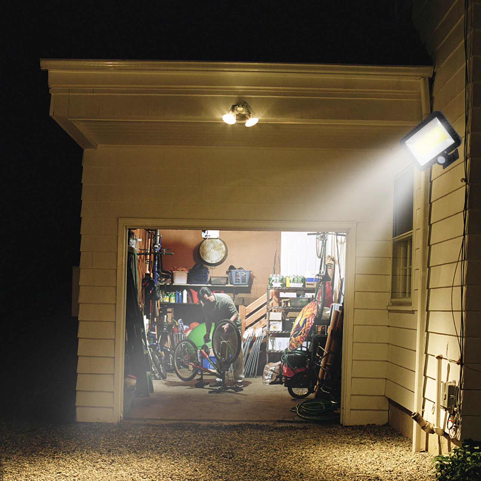 

Solar Wall Lamp 100 LED Cob Split Super Bright IP65 Waterproof Outdoor Body Sensing Stair Balcony Courtyard Light