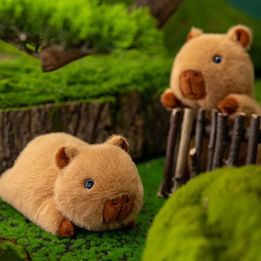 محشوة دمية أفخم كابيبارا حقيبة قلادة PP القطن زخرفة أفخم كابيبارا حلقة رئيسية لطيف مضحك الكرتون الحيوان المفاتيح يوميا #3