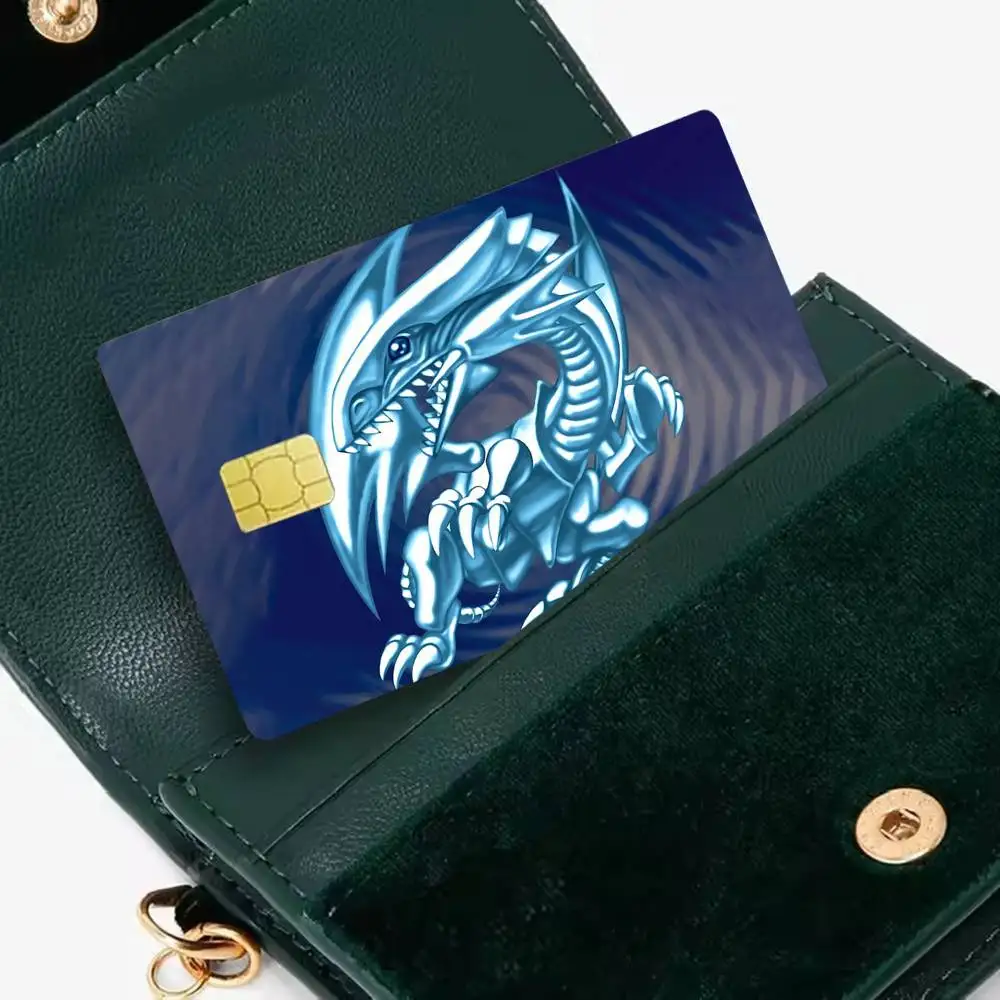 Magician Blue Eyes White Dragon YUGIOH 4pcs 1Set Laser Holographic Sticker Skin Cover for Credit Bank Debit Card
