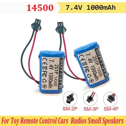 14500 2S1P 7.4V 1000mAh with BMS Lithium Ion Battery for Toy Remote Control Cars Singing Machines Radios Small Speakers