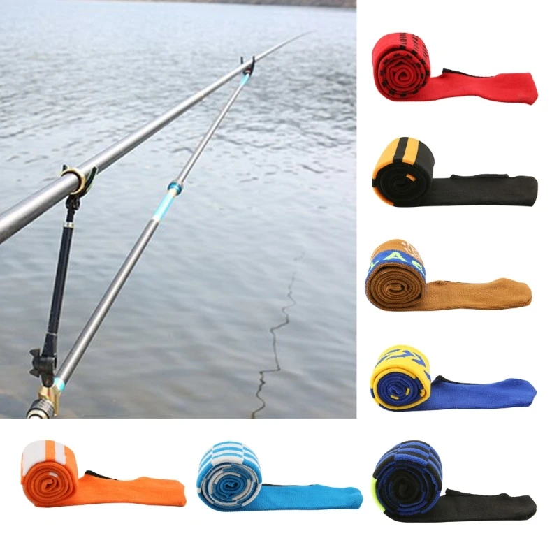 Y1UB Fishing Rod Socks Fishing Rod Sleeve Elastic Fishing Rod Protect Cover for Spinning Baitcasting Rod Fishing Poles Covers