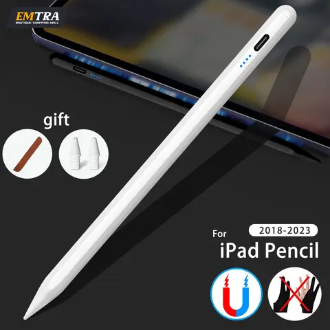 Per iPad Pencil 1 2 Gen Palm Rejection Apple Pencil Stylus Pen 2018-2023 Pro Air Mini 5 6 accessori per iPad include pennino e custodia