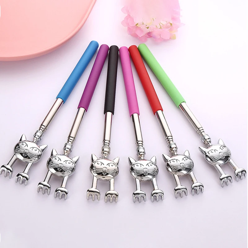 1Pcs Portable Extendable Telescopic Cat Claws Metal Back Scratchers/Hand Massager/Backslap With Rubber Handles